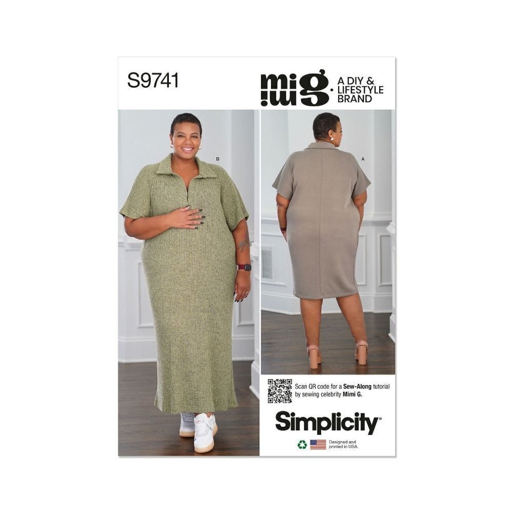 Simplicity Sewing Pattern S9741 R11777 Dress Womens Size 20W-28W